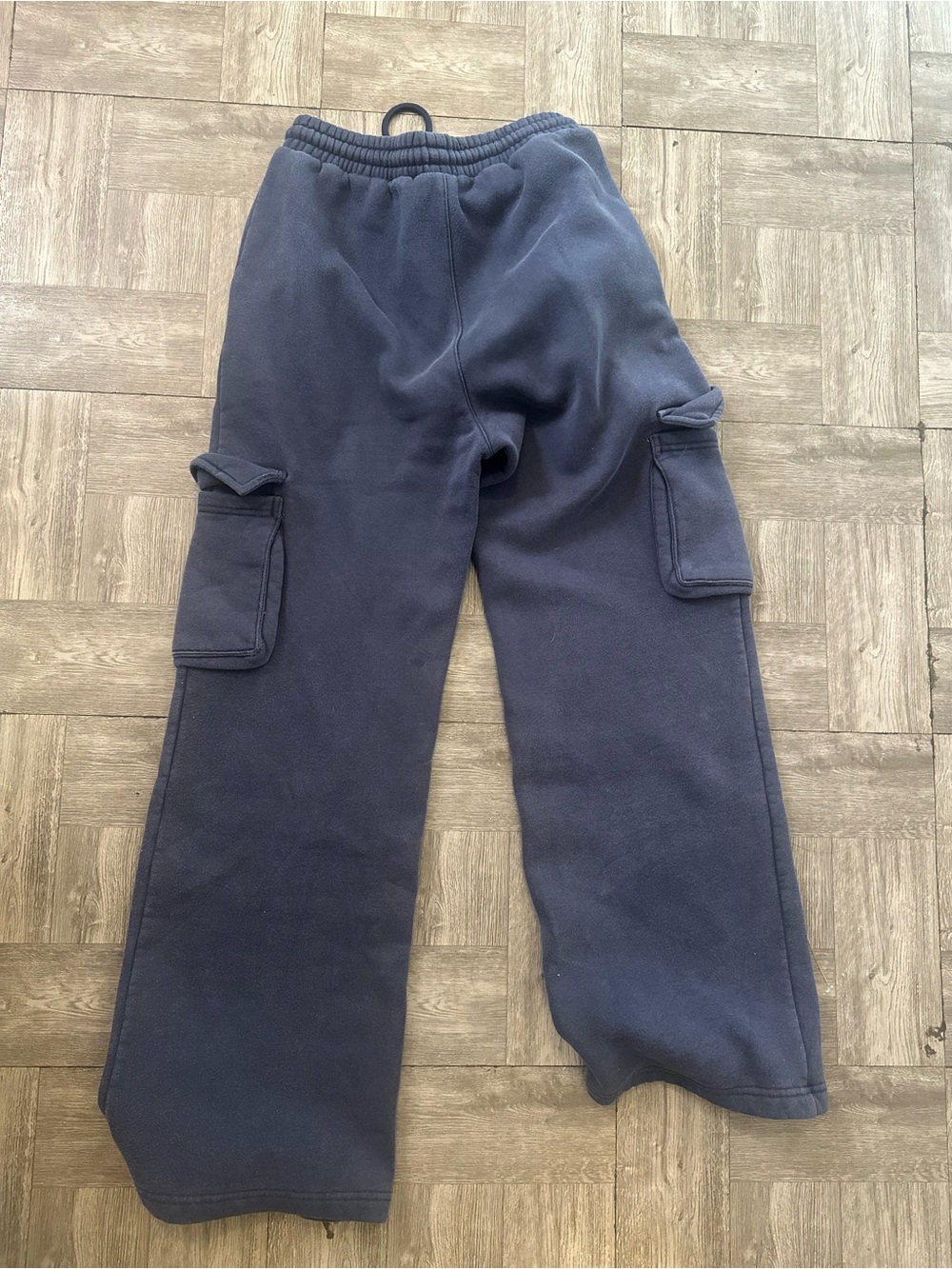 Women's Navy Cargo Sweatpants with Flap Pockets